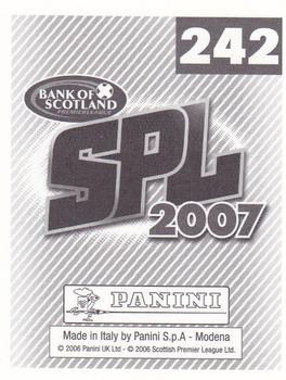 2007 Panini Scottish Premier League Stickers #242 Steven Fletcher Back