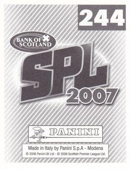 2007 Panini Scottish Premier League Stickers #244 Kevin Thomson Back