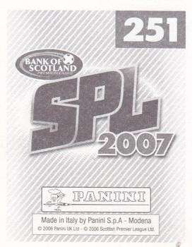 2007 Panini Scottish Premier League Stickers #251 Charlie Christie Back