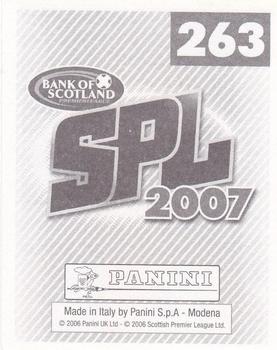2007 Panini Scottish Premier League Stickers #263 Richard Hastings Back