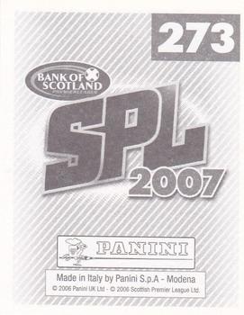 2007 Panini Scottish Premier League Stickers #273 Dennis Wyness Back