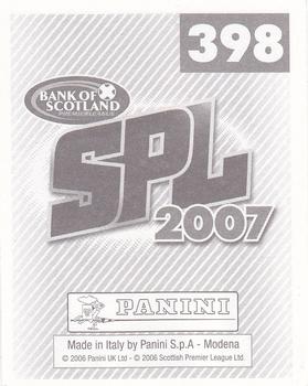 2007 Panini Scottish Premier League Stickers #398 John Potter Back