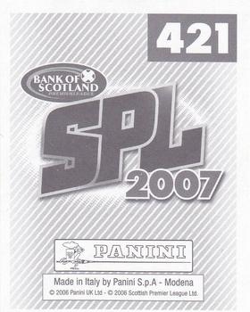 2007 Panini Scottish Premier League Stickers #421 Stevie Crawford Back