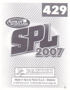 2007 Panini Scottish Premier League Stickers #429 Barry Wilson Back