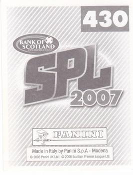 2007 Panini Scottish Premier League Stickers #430 Craig Dargo Back
