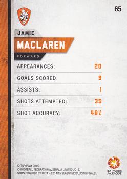 2015-16 Tap 'N' Play Football Federation Australia #65 Jamie Maclaren Back
