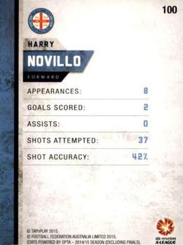 2015-16 Tap 'N' Play Football Federation Australia #100 Harry Novillo Back