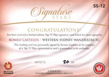 2015-16 Tap 'N' Play Football Federation Australia - Signature Stars #SS-12 Romeo Castelen Back