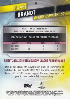 2019-20 Finest UEFA Champions League - Gold #19 Julian Brandt Back