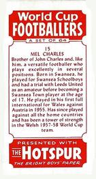 1958 D.C. Thomson Hotspur World Cup Footballers #15 Mel Charles Back