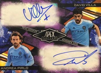 2016 Topps Apex MLS - Dual Autographs Purple #ADA-VP David Villa / Andrea Pirlo Front