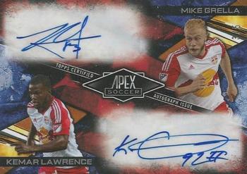 2016 Topps Apex MLS - Dual Autographs Red #ADA-GL Mike Grella / Kemar Lawrence Front