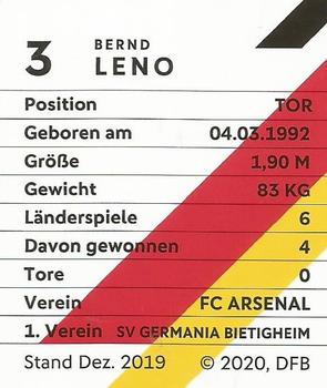 2020 REWE DFB Fussballstars #3 Bernd Leno Back