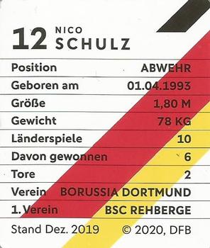 2020 REWE DFB Fussballstars #12 Nico Schulz Back