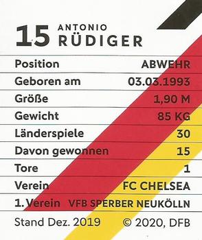 2020 REWE DFB Fussballstars #15 Antonio Rudiger Back