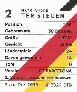 2020 REWE DFB Fussballstars - Glitzer #2 Marc-Andre ter Stegen Back