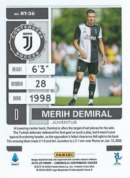 2019-20 Panini Chronicles - Contenders Rookie Ticket Red #RT-36 Merih Demiral Back