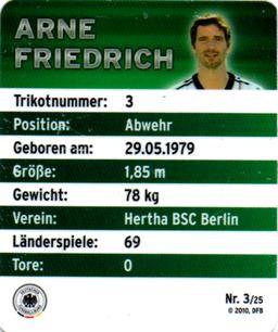 2010 Rewe DFB Team #3 Arne Friedrich Back