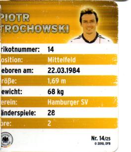 2010 Rewe DFB Team #14 Piotr Trochowski Back