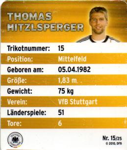 2010 Rewe DFB Team #15 Thomas Hitzlsperger Back