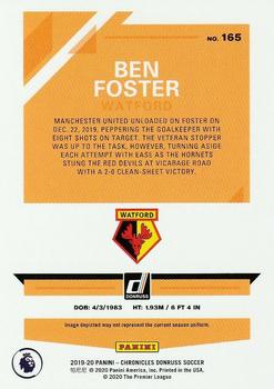 2019-20 Panini Chronicles - Donruss Press Proof Red Laser #165 Ben Foster Back