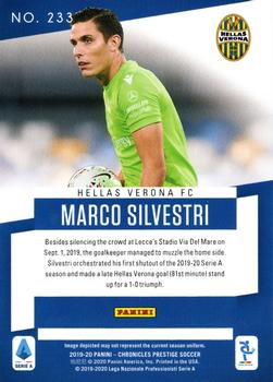 2019-20 Panini Chronicles - Prestige Xtra Points Blue #233 Marco Silvestri Back