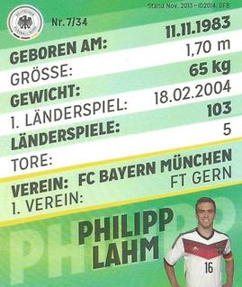 2014 REWE DFB 2014 Team #7 Philipp Lahm Back