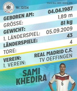 2014 REWE DFB 2014 Team #12 Sami Khedira Back