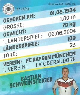 2014 REWE DFB 2014 Team #13 Bastian Schweinsteiger Back