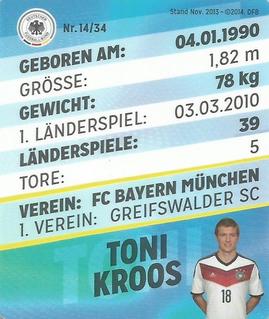 2014 REWE DFB 2014 Team #14 Toni Kroos Back