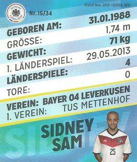 2014 REWE DFB 2014 Team #15 Sidney Sam Back