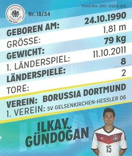 2014 REWE DFB 2014 Team #18 Ilkay Gundogan Back