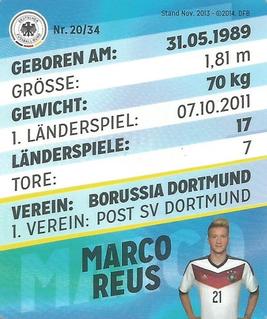 2014 REWE DFB 2014 Team #20 Marco Reus Back