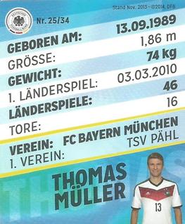 2014 REWE DFB 2014 Team #25 Thomas Muller Back