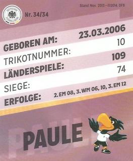 2014 REWE DFB 2014 Team #34 Paule Back