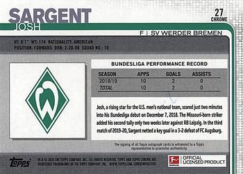 2019-20 Topps Chrome Bundesliga - Base Autographs #27 Josh Sargent Back