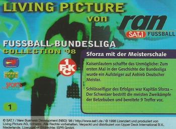 1998 Upper Deck 3D Living Pictures Fussball Bundesliga #1 Ciriaco Sforza Back