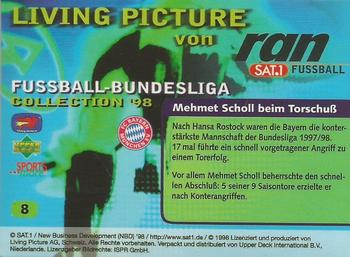 1998 Upper Deck 3D Living Pictures Fussball Bundesliga #8 Mehmet Scholl Back