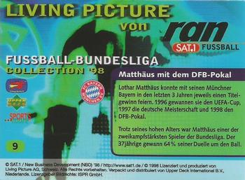 1998 Upper Deck 3D Living Pictures Fussball Bundesliga #9 Lothar Matthäus Back