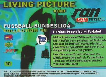 1998 Upper Deck 3D Living Pictures Fussball Bundesliga #10 Michael Preetz Back