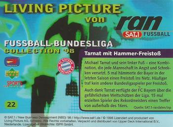 1998 Upper Deck 3D Living Pictures Fussball Bundesliga #22 Michael Tarnat Back