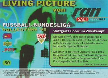 1998 Upper Deck 3D Living Pictures Fussball Bundesliga #30 Fredi Bobic Back