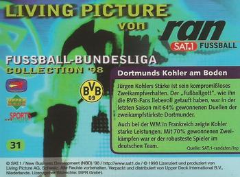 1998 Upper Deck 3D Living Pictures Fussball Bundesliga #31 Jurgen Kohler Back
