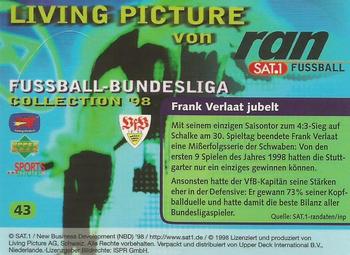 1998 Upper Deck 3D Living Pictures Fussball Bundesliga #43 Frank Verlaat Back