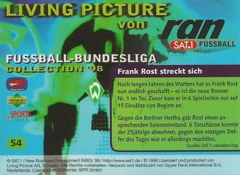 1998 Upper Deck 3D Living Pictures Fussball Bundesliga #54 Frank Rost Back