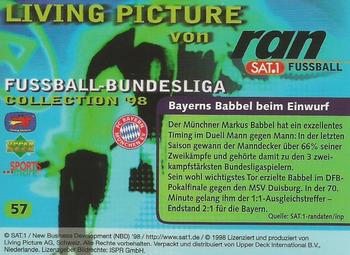 1998 Upper Deck 3D Living Pictures Fussball Bundesliga #57 Markus Babbel Back