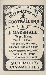 1936 Scerri's Cigarettes International Footballers #3. James Marshall Back