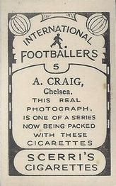 1936 Scerri's Cigarettes International Footballers #5. Allan Craig Back
