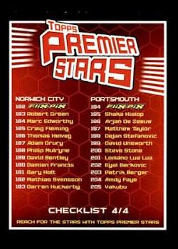 2004-05 Topps Premier Stars - Checklists #4 Checklist 4: 182-245 Front