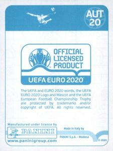 2020 Panini UEFA Euro 2020 International Stickers Preview #AUT20 Valentino Lazaro Back